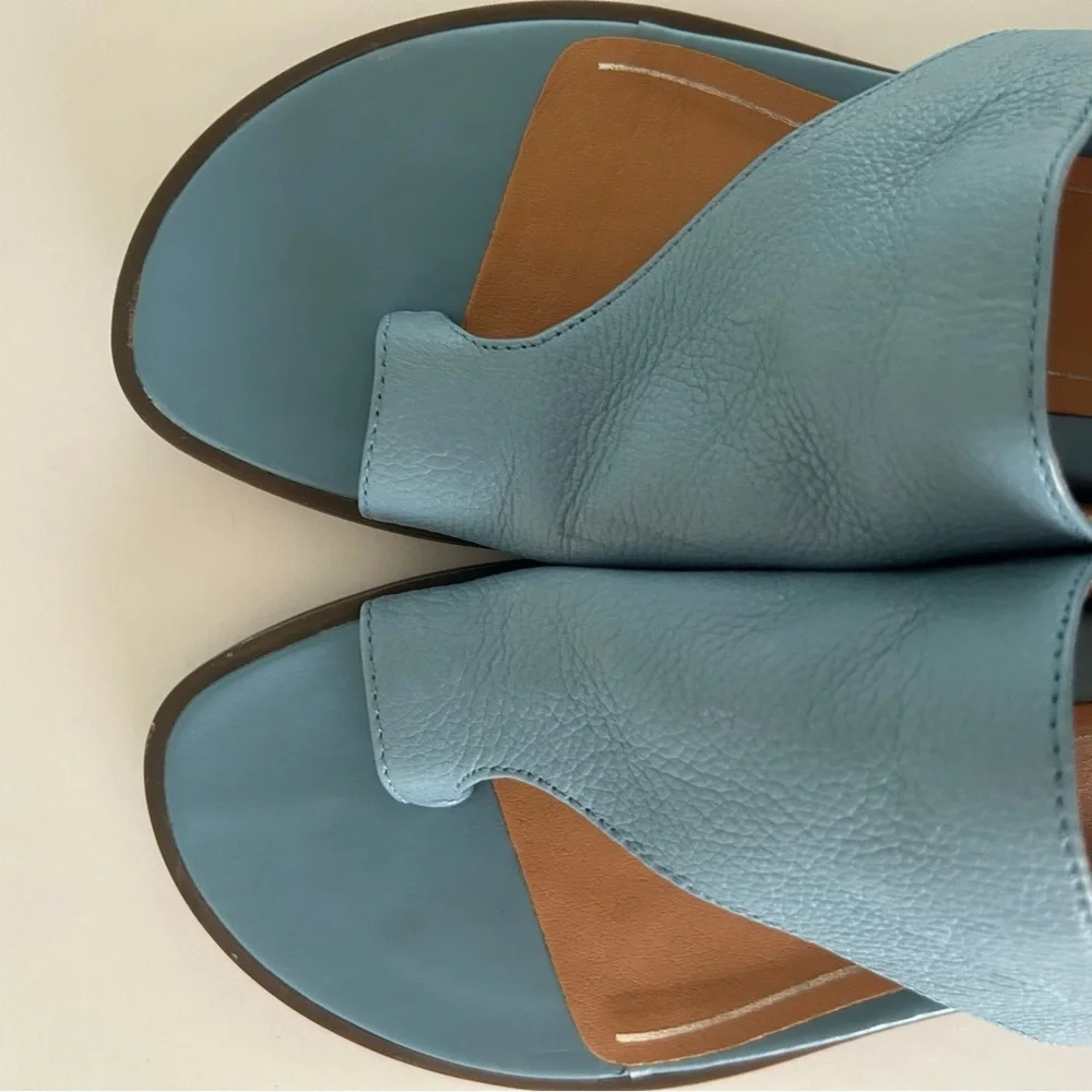 Vionic Ella Thong Sandal Shoe Leather Slingback Arch Support Ice Blue Size 5 - Picture 6 of 14